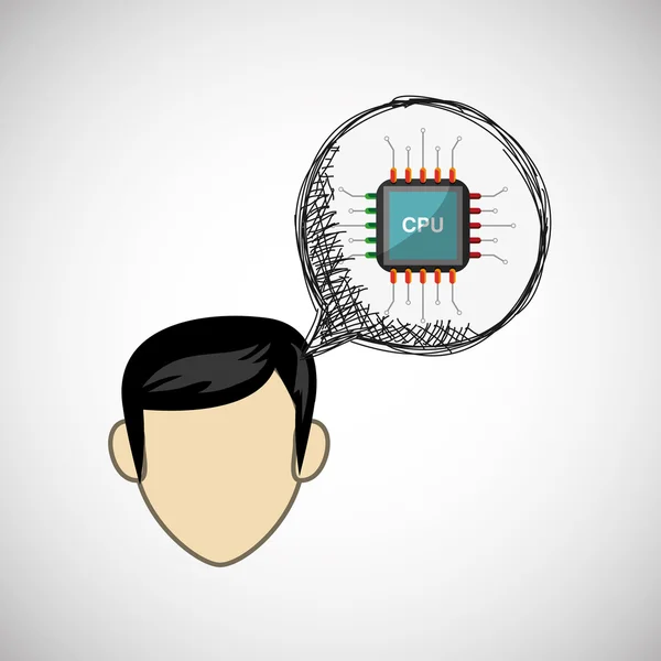 Progettazione tecnologica. icona dei media. Illustrazione colorata, vettore — Vettoriale Stock