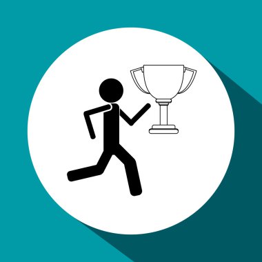 Kazanan tasarım. Başarı kavramı. Düz illüstrasyon, vektör