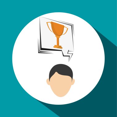 Kazanan tasarım. Başarı kavramı. Düz illüstrasyon, vektör