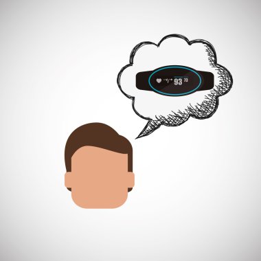 Giyilebilir teknoloji tasarım. kablosuz simgesi. Düz illüstrasyon, vektör