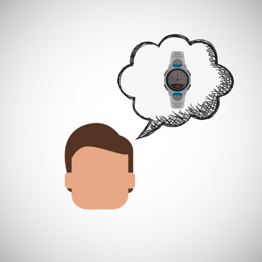 Giyilebilir teknoloji tasarım. kablosuz simgesi. Düz illüstrasyon, vektör