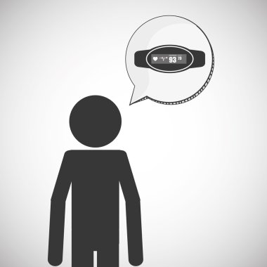 Giyilebilir teknoloji tasarım. kablosuz simgesi. Düz illüstrasyon, vektör