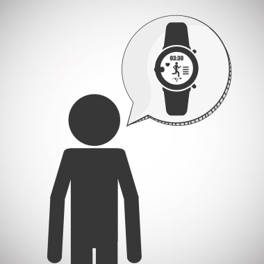 Giyilebilir teknoloji tasarım. kablosuz simgesi. Düz illüstrasyon, vektör