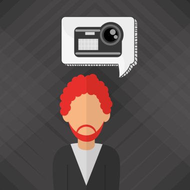 kamera simgesi. Gadget'ı kavramı. Düz illüstrasyon, vektör