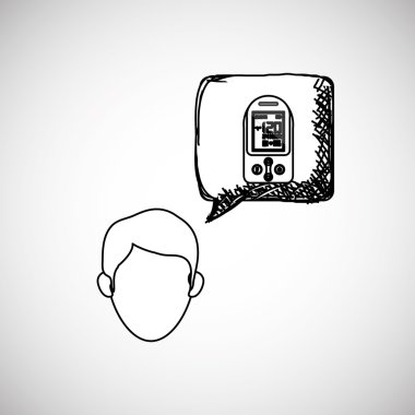 Giyilebilir teknoloji tasarım. kablosuz simgesi. Düz illüstrasyon, vektör