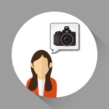 kamera simgesi. Gadget'ı kavramı. Düz illüstrasyon, vektör