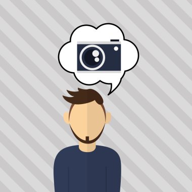 kamera simgesi. Gadget'ı kavramı. Düz illüstrasyon, vektör