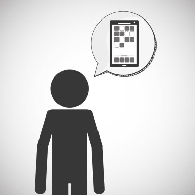 Giyilebilir teknoloji tasarım. kablosuz simgesi. Düz illüstrasyon, vektör