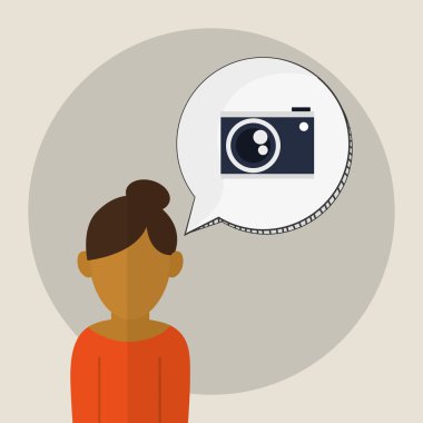 kamera simgesi. Gadget'ı kavramı. Düz illüstrasyon, vektör