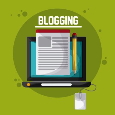 Bloglama tasarım. Ortam simgesi. Renkli resimde, vektör