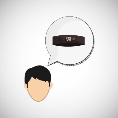 Giyilebilir teknoloji tasarım. kablosuz simgesi. Düz illüstrasyon, vektör