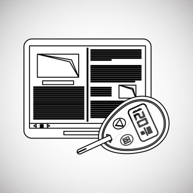 Giyilebilir teknoloji tasarım. kablosuz simgesi. Düz illüstrasyon, vektör