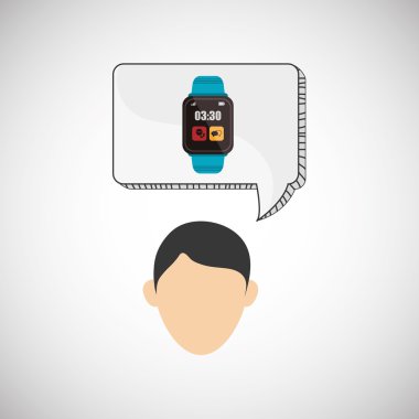 Giyilebilir teknoloji tasarım. kablosuz simgesi. Düz illüstrasyon, vektör