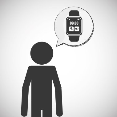 Giyilebilir teknoloji tasarım. kablosuz simgesi. Düz illüstrasyon, vektör