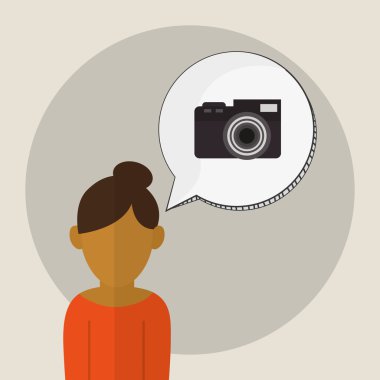 kamera simgesi. Gadget'ı kavramı. Düz illüstrasyon, vektör