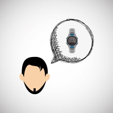 Giyilebilir teknoloji tasarım. kablosuz simgesi. Düz illüstrasyon, vektör