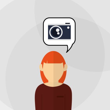 kamera simgesi. Gadget'ı kavramı. Düz illüstrasyon, vektör