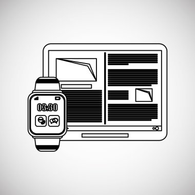 Giyilebilir teknoloji tasarım. kablosuz simgesi. Düz illüstrasyon, vektör