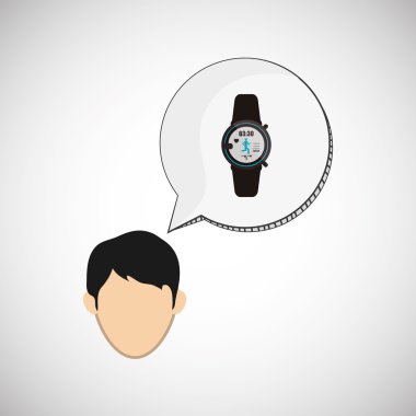 Giyilebilir teknoloji tasarım. kablosuz simgesi. Düz illüstrasyon, vektör