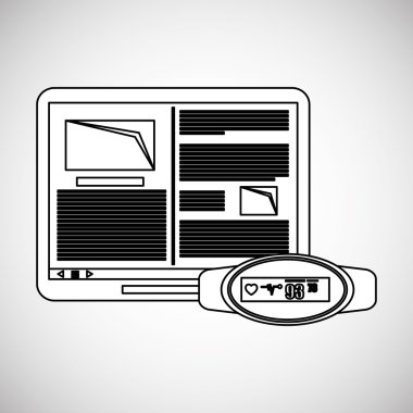 Giyilebilir teknoloji tasarım. kablosuz simgesi. Düz illüstrasyon, vektör