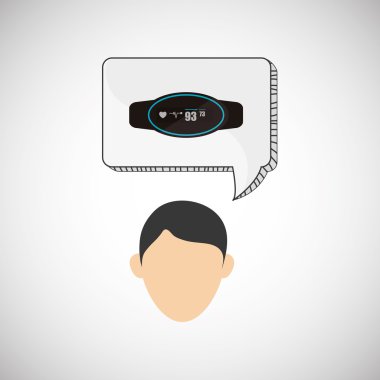 Giyilebilir teknoloji tasarım. kablosuz simgesi. Düz illüstrasyon, vektör