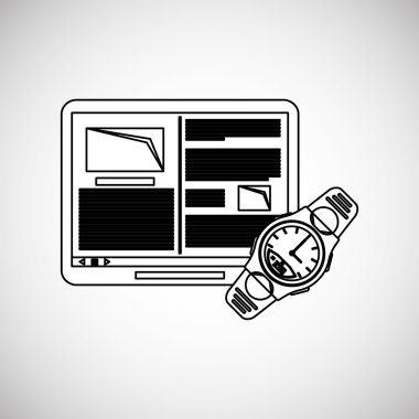 Giyilebilir teknoloji tasarım. kablosuz simgesi. Düz illüstrasyon, vektör