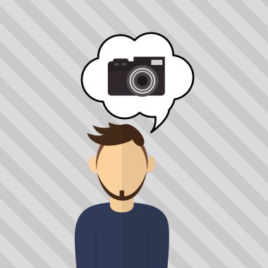 kamera simgesi. Gadget'ı kavramı. Düz illüstrasyon, vektör