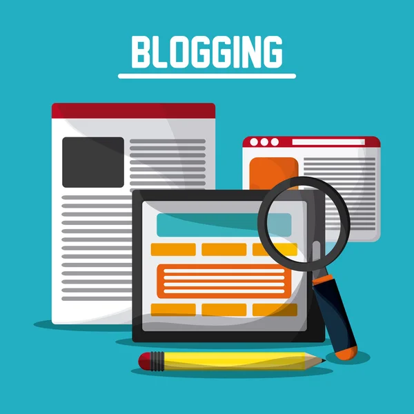 Blogging design. Media icon. Colorful illustration , vector — Stock Vector