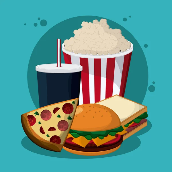 Fast Food design. Ícone de menu. Ilustração colorida, gráfico vetorial —  Vetores de Stock