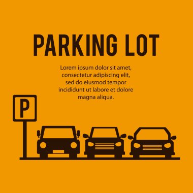Parking lot design. Park icon. Yellow background  , vector graphic