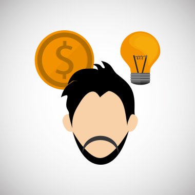 Fikir tasarım iş kavramı. Renkli resimde, vektör grafiği