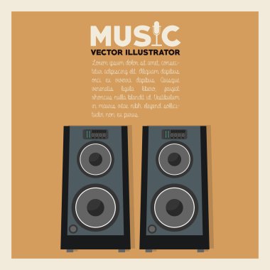 Hoparlör, ses kavramı, vektör çizim