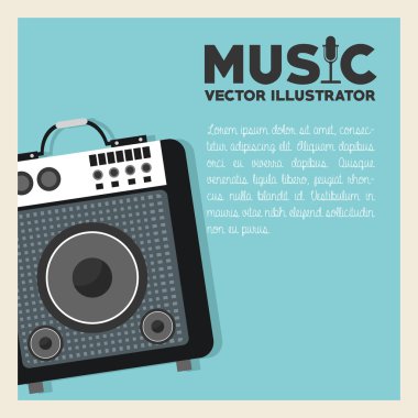 Hoparlör, ses kavramı, vektör çizim