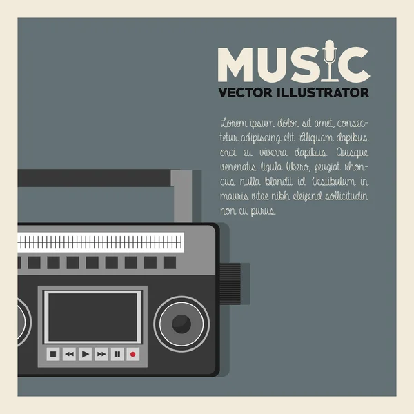 Музыка и радиодизайн — стоковый вектор