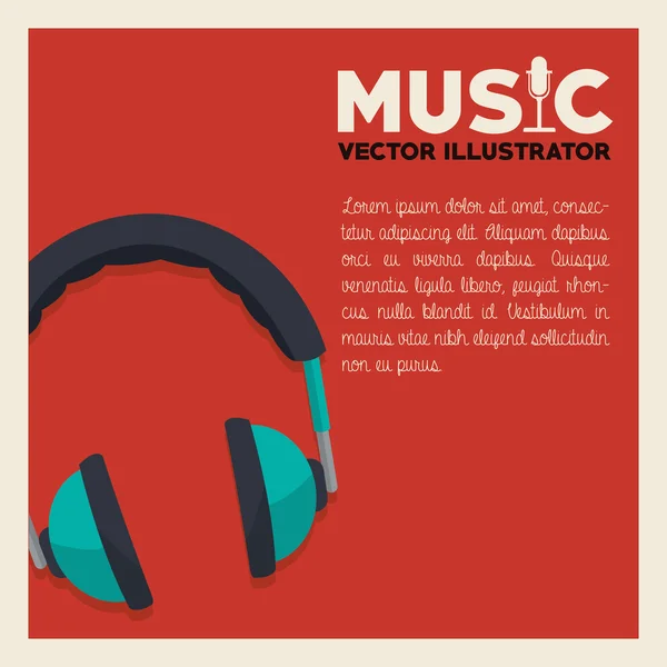 Auriculares Fondo, ilustración vectorial — Vector de stock