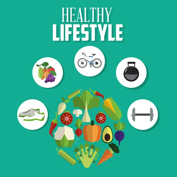 Icône du design Healthy Lifestyle, illustration vectorielle — Image vectorielle