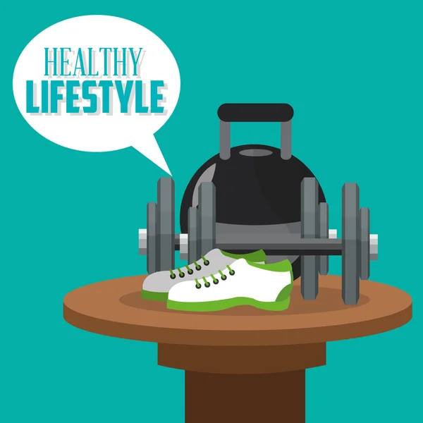 Icona del design stile di vita sano, illustrazione vettoriale — Vettoriale Stock