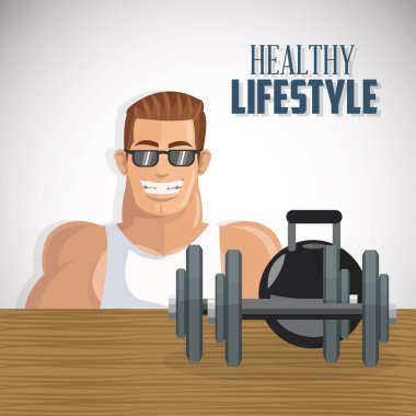 Sağlıklı yaşam tarzı tasarım, vektör çizim simgesi