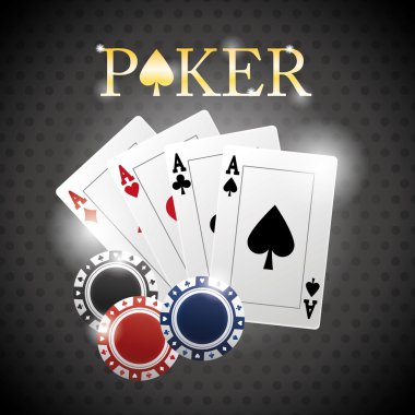 Poker tasarım, kartları ve patates kızartması kavramı, casino oyunları