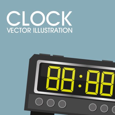 Saat simgesi nesne, zaman kavramı vektör tasarımı, dijital