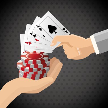 Poker tasarım, kartları ve patates kızartması kavramı, casino oyunları