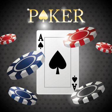 Poker tasarım, kartları ve patates kızartması kavramı, casino oyunları
