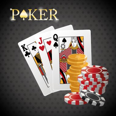 Poker tasarım, kartları ve patates kızartması kavramı, casino oyunları