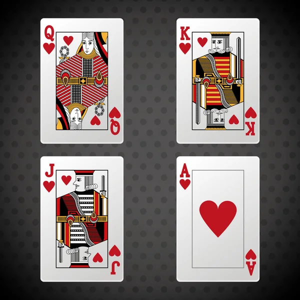 Poker design, carte e concetto di gioco,, giochi da casinò — Vettoriale Stock