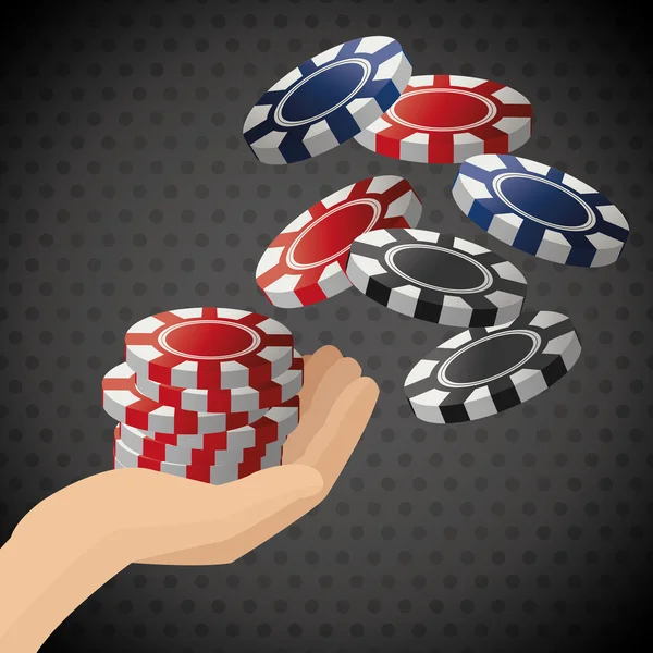 Poker design, hry a čipy koncept,, kasinové hry — Stockový vektor