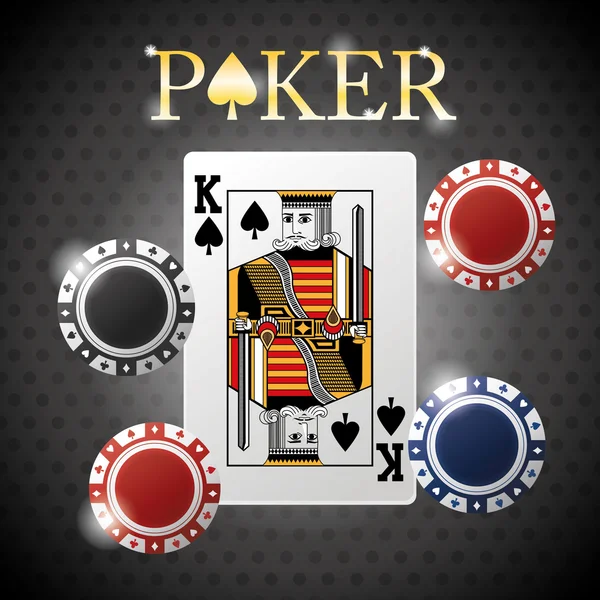 Diseño de póquer, concepto de tarjetas y fichas,, juegos de casino — Vector de stock