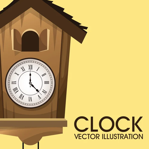 Uhr Icon Objekt, Zeit Konzept Vektor Design — Stockvektor