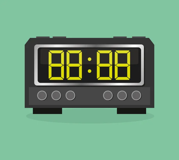 Clock icon object, time concept vector design, digital — Stock Vector