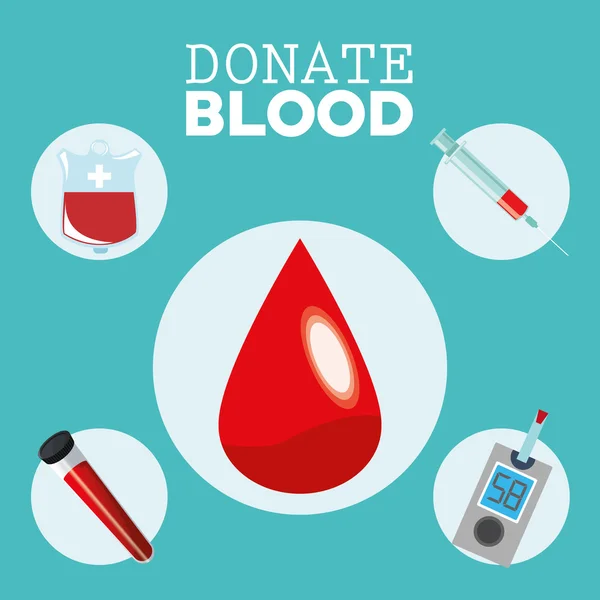Conception du don de sang, concept médical et de santé — Image vectorielle
