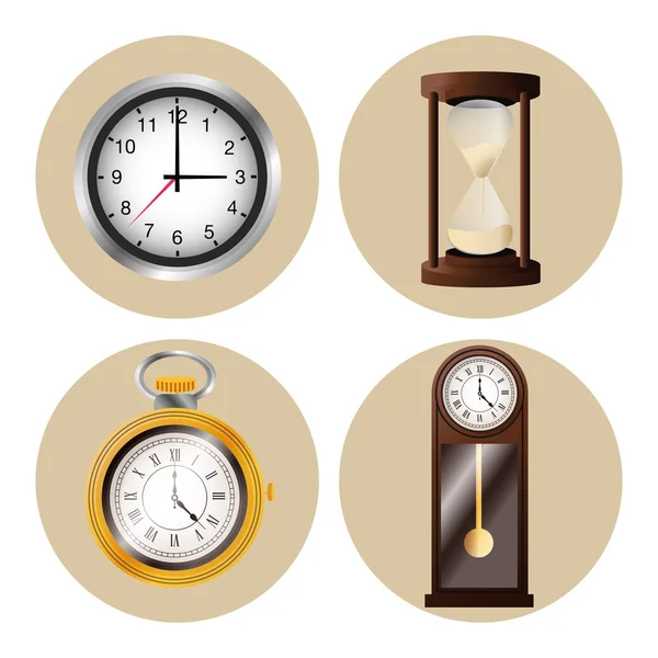 Reloj icono objeto, diseño de vector concepto de tiempo — Vector de stock